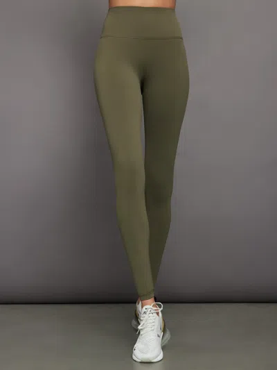 Carbon38 High Rise Full-length Legging In Diamond Compression In Olive