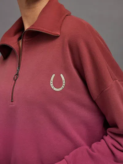 Carbon38 Ombre French Terry Half Zip // Horseshoe In Merlot To Magenta Haze
