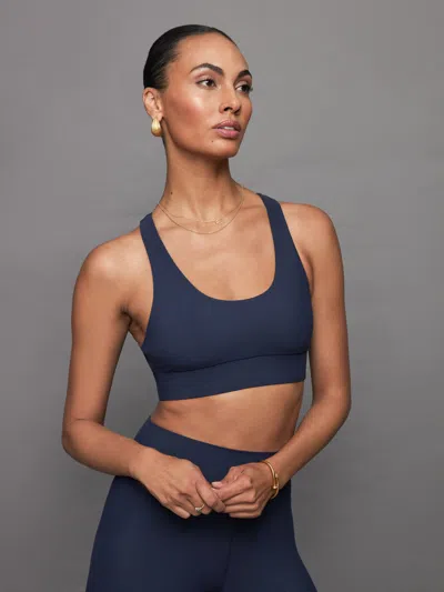 Carbon38 Scoop Racerback Bra In Melt In Navy