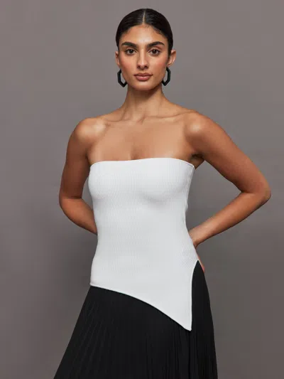 Carbon38 Asymmetrical Sweater Top In Ivory