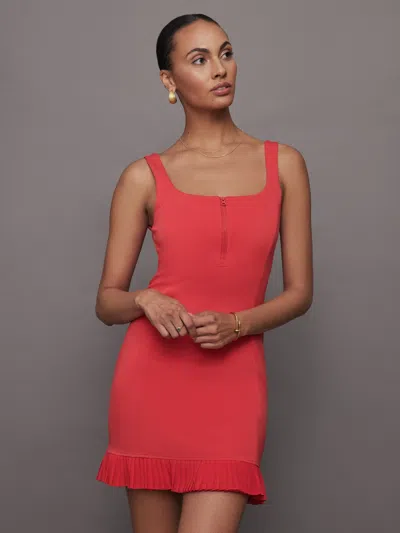 Carbon38 Pleated Hem Tennis Dress In Tomato