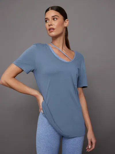 Carbon38 Short Sleeve Pocket Tee In Quiet Harbor