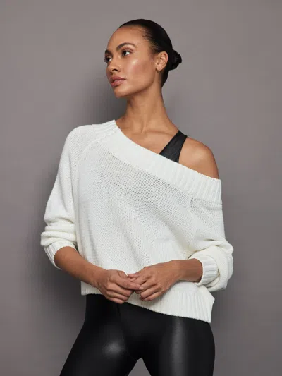 Carbon38 Slouchy Knit Sweater In Off White