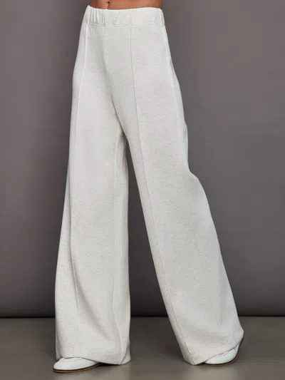 Carbon38 Pin Tuck Knit Pant In Moonbeam Heather