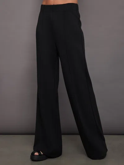 Carbon38 Pin Tuck Knit Pant In Black