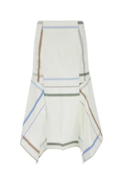 Bottega Veneta Exclusive Checked Cotton Midi Skirt In Checked