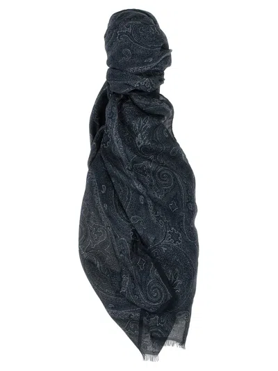 Shop Etro 'paisley' Scarf In Black