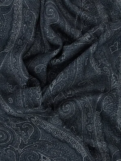 Shop Etro 'paisley' Scarf In Black