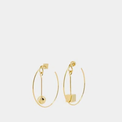 Shop Jacquemus Les Creoles Nodo Earrings In Gold