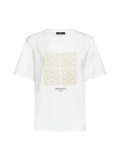 Shop Weekend Max Mara Max Mara Weekend T-shirts And Polos In Bianco+ricamo