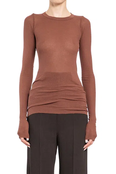 Shop Rick Owens Long Sleeves In Brown