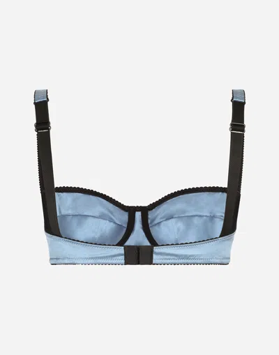 Dolce & Gabbana Silk Satin Balconette Bra In Purple