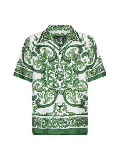 Shop Dolce & Gabbana Shirts In Maiolica 1l Verde