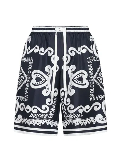 Shop Dolce & Gabbana Shorts In Dg Marina F Blu