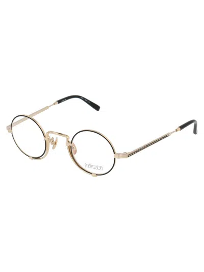 Matsuda Pilot-frame Optical Glasses In Brushed Gold - Matte Black