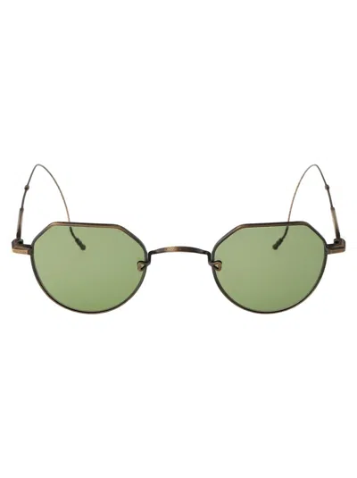 Shop Matsuda Sunglasses In Ag Antique Gold - Sage Green