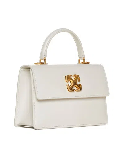 Off-white Jitney 1.4 Leather Bag In Dust A No Color