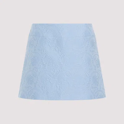Dolce & Gabbana Textured A-line Skirt With Floral Pattern And Refined Silhouette In Pink & Purple
