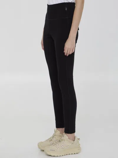 Moncler Technical Jersey Leggings For Active Wear In Black