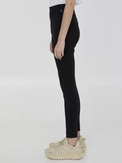 Moncler Technical Jersey Leggings For Active Wear In Black