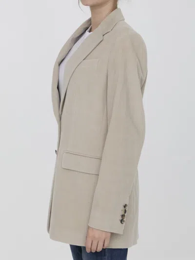 Max Mara Mosa Linen-blend Jacket In Beige