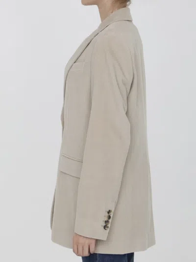 Max Mara Mosa Linen-blend Jacket In Beige