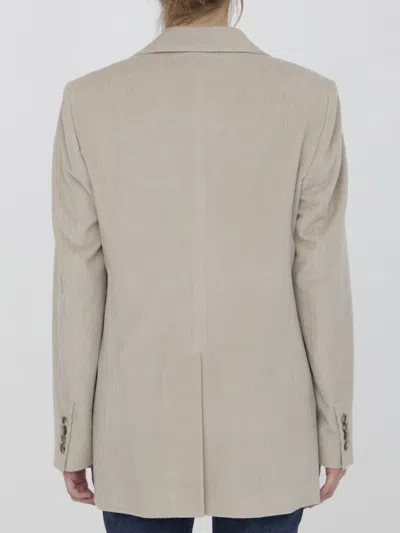 Max Mara Mosa Linen-blend Jacket In Beige