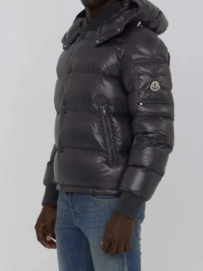 Shop Moncler Maljasset Short Down Jacket In Grey