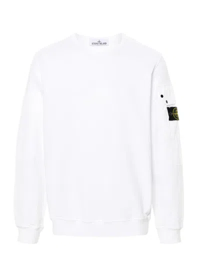 Shop Stone Island Sweaters White