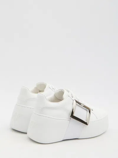 Shop Roger Vivier Viv' Skate High Sneakers In White