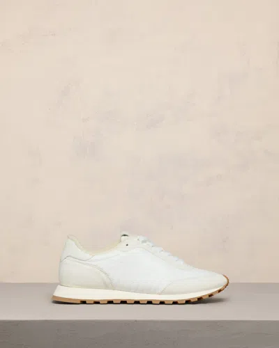 Ami Alexandre Mattiussi Low-top Sneakers With Nylon And Leather Accents In White