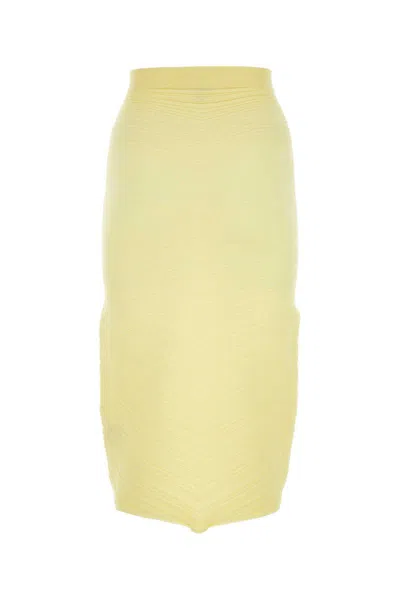 Bottega Veneta Yellow Stretch Cotton Blend Skirt In Yellow