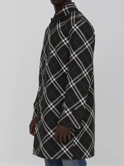 Burberry Check Medium Trench Coat In Brown