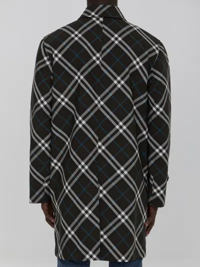 Burberry Check Medium Trench Coat In Brown