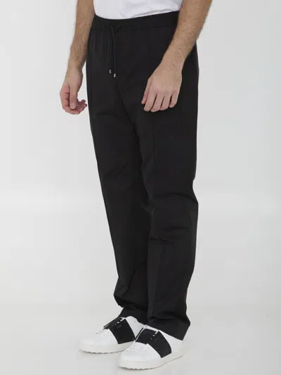 Valentino Cotton Joggers In Black