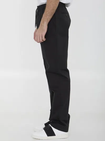 Valentino Cotton Joggers In Black
