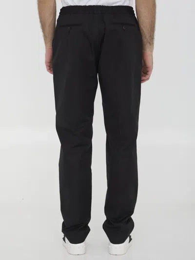 Valentino Cotton Joggers In Black