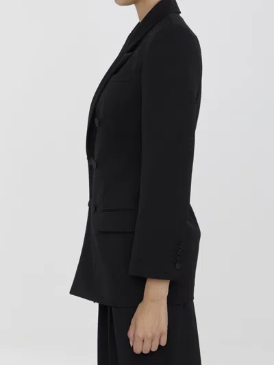 Shop Saint Laurent Tuxedo Jacket In Grain De Poudre In Black