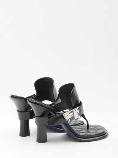 Shop Burberry Bay Sandals In Black