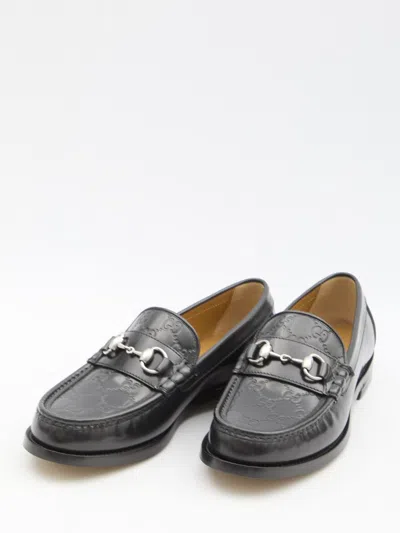 Shop Gucci Gg Loafers With Horsebit In Black