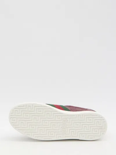Gucci Ace Sneakers Leather Contrasting Stripes In Red
