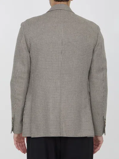 Lardini Houndstooth Jacket In Beige