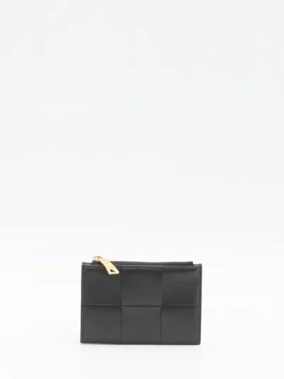 Shop Bottega Veneta Leather Cardholder In Black