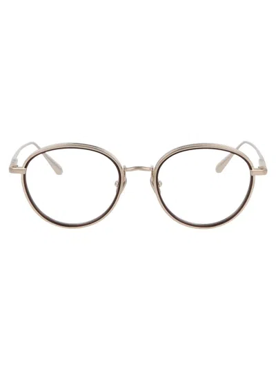 Linda Farrow Moss Glasses In Lightgold/metallicbrown/optical