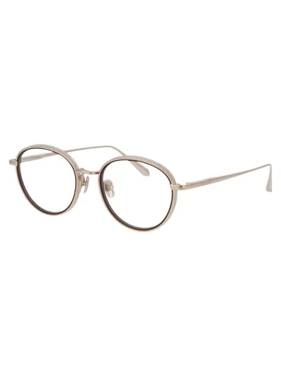Linda Farrow Moss Glasses In Lightgold/metallicbrown/optical