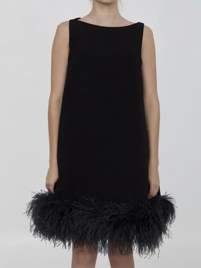 Valentino Black Sleeveless Crewneck Mini Dress In Black