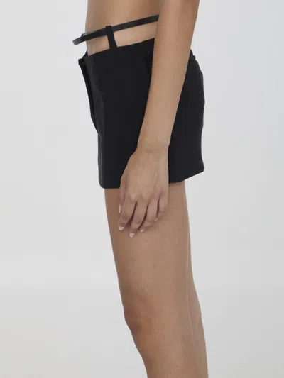 Attico Double-waisted Mini Skirt In Black