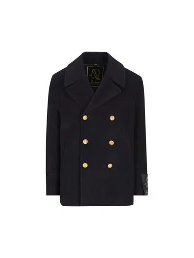 Sealup Double-breasted Coat In Blue