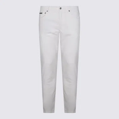 Shop Dolce & Gabbana White Cotton Blend Jeans