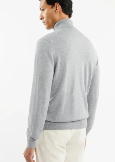 Fay Turtleneck In Grey Shaved Wool Knit